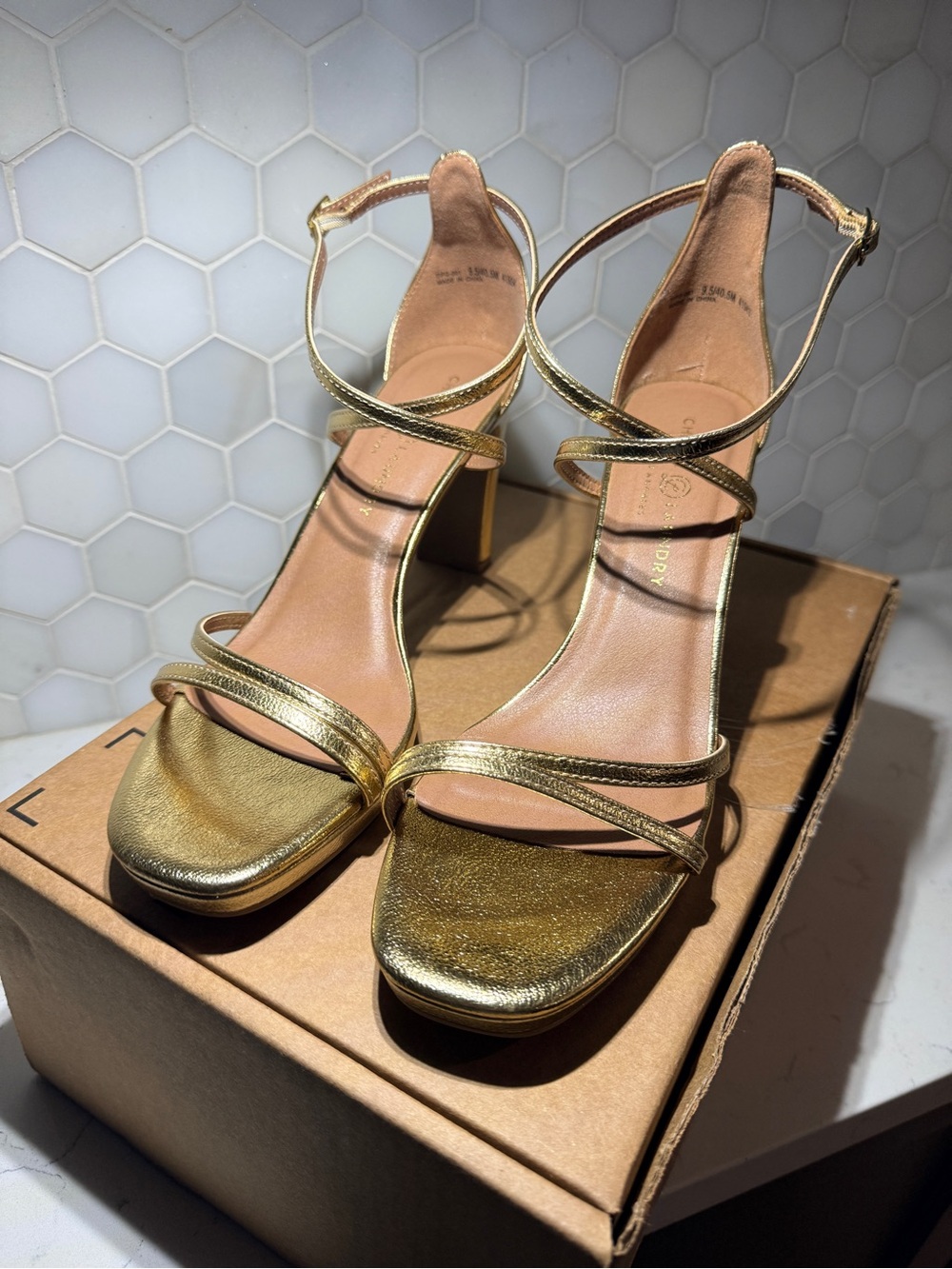 Chinese Laundry Taryn Gold Metallic Platform Heels